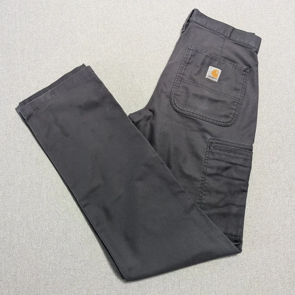Carhartt Pants Men's Gray 31x34 Cotton Canvas Work Utility Straight Leg Workwear
